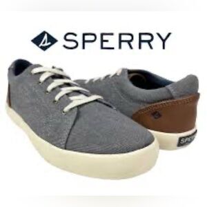 Sperry Gray and White Sneakers Classic Low-Top Design